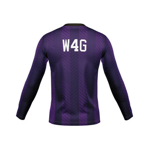 Camiseta Deportiva Casual Personalizada, Ecológica, de Secado Rápido, Manga Larga, Cuello en V, Diseño Sólido, Transpirable, con Logotipo Frontal Tejido - Product Image 5