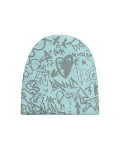 Gorro de Invierno de Punto con Estampado de Grafiti Negro, Estilo Urbano, Unisex, Marca Privada, 56-58CM, Gorra Casual de Moda para Adultos - Product Image 2
