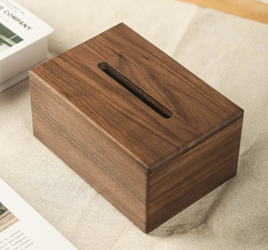 Boîte à mouchoirs en bois faite à la main avec incrustation blanche, support décoratif de style chinois traditionnel - Product Image 6