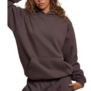 ชุดวอร์มไหมพรมโอเวอร์ไซส์สองชิ้นสำหรับผู้หญิง เสื้อสเวตเชิ้ตและกางเกงจ็อกเกอร์ลำลอง สไตล์สตรีทแวร์สำหรับฤดูใบไม้ผลิและฤดูหนาว รับทำโลโก้ตามสั่ง ขายส่งแบบ OEM - Product Image 4