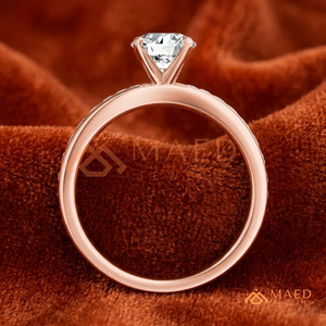 Round Cut Moissanite Solitaire Ring Rose Gold Engagement Ring Women Bridal Jewelry Anniversary <b>Gift</b> Fashion Style Elegant Design - Product Image 3