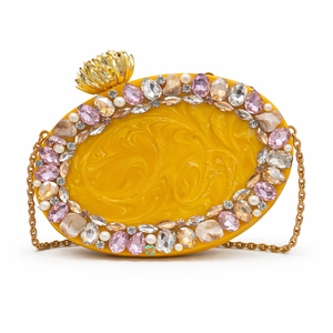 Bolso de mano de lujo de tela no tejida con adornos florales hechos a mano, para noche, boda, fiesta nupcial, venta al por mayor - Product Image 1