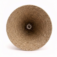 Lampe suspendue en forme de cône en jonc de mer naturel tissé à la main, écologique, style bohème rustique minimaliste, pour Noël et Pâques