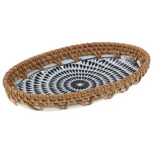 European Design Mother Pearl Rattan Multifunction Serving Tray Tableware Decor for Kitchen Household Snack Storage Tea Tray - Product Image 4