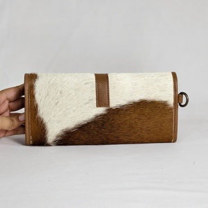Cartera de mano de cuero vacuno estilo indio para mujer, tarjetero, monedero con botón a presión, funda de teléfono de alta calidad con correa para la muñeca - Product Image 2