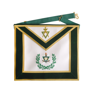 Delantal Masónico Profesional Hecho a Mano Sovereign Master Allied Degrees, Terciopelo Verde con Trenza Dorada, Regalia Fraternal Masónica - Product Image 1