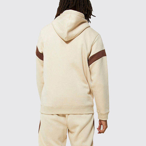 Ensemble de survêtement décontracté pour homme, à capuche, bicolore, 2 pièces, manches longues, coupe ample, pour l'automne, en coton respirant - Product Image 5