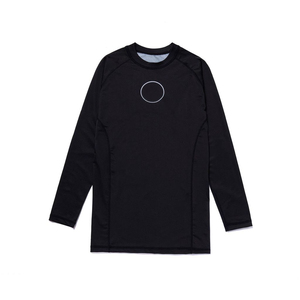 Chemise de compression à manches longues noire pour homme avec imprimé circulaire, séchage rapide, coupe ajustée, vêtements d'arts martiaux - Product Image 6