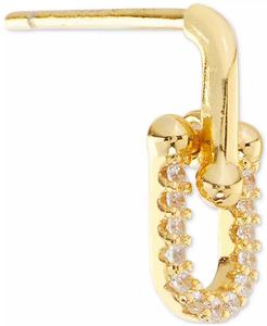 Orecchini pendenti a forma di U con zirconi cubici (1/5 ct. T. w.) in oro 14k su argento Sterling (anche in argento Sterling) | Macacy's - Product Image 3