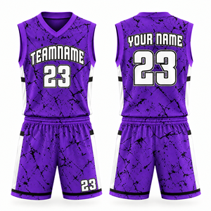 Maillot de basket-ball pour hommes personnalisé avec logo d'usine, design sublimé, sans manches, col en V, taille élastique, respirant, séchage rapide - Product Image 4