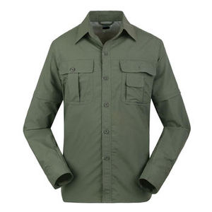 Men's <b>Light</b> Blue Long Sleeve Button-Up Shirt With Chest Pockets Quick Dry UPF 50 Fishing Wear - Product Image 5