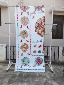 Bedsheet Luxury Tree of Plant Applique Indian Bed Sheet Design Wholesale Handmade <b>Bedding</b> Cotton - Product Image 4