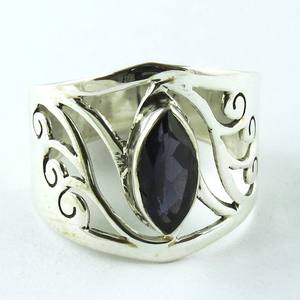 Nuage de désir!! Bague en argent Sterling 925 Iolite bleue en forme de Marquise, bijoux en argent indien 925 en ligne - Product Image 2