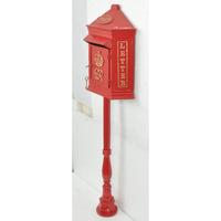 Boîte aux lettres de jardin de luxe GR rouge avec support, fixation au sol, designs personnalisés, boîte aux lettres de mariage, prix direct usine
