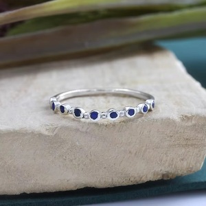 925 Sterling <b>Silver</b> Lapis Lazuli <b>Ring</b> Natural Blue Gemstone Minimalist <b>Stacking</b> <b>Ring</b> Wholesale Jewelry - Product Image 6