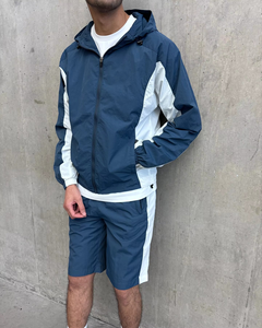 High Quality Waterproof Eco-Friendly Sporty Winter Polyester Windbreaker Tracksuit Jogger Sweat Suit <b>Zip</b>-<b>Up</b> <b>Jacket</b> Shorts Set - Product Image 1