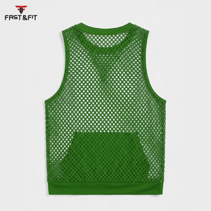เสื้อกล้ามตาข่ายผู้ชายแบบเรียบสีพื้น ระบายอากาศได้ดี ราคาโรงงาน ขายส่ง - Product Image 5