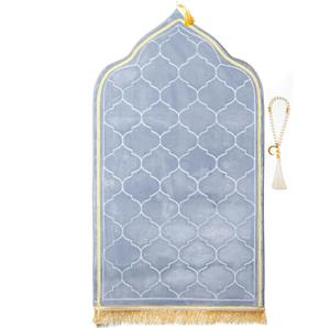 Tapis de prière Jaenamaz au design moderne, tapis islamiques en soie, mousse et laine, impression par sublimation, broderie, tapis de prière quotidiens pour mosquée - Product Image 1