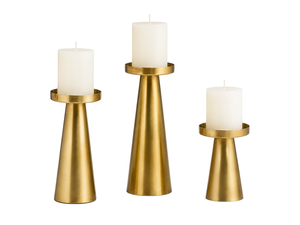KRAFT WORLD Handmade Eco-Friendly Portable Candlestick Holder Set 3 Gold Taper Candle Holders for Wedding Home Decoration Metal - Product Image 4