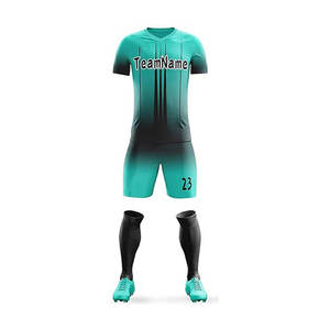 Nouveaux ensembles d'uniformes de football 100% polyester, prix d'usine, uniformes de football de haute qualité, faible MOQ, service OEM ODM, personnalisés - Product Image 2