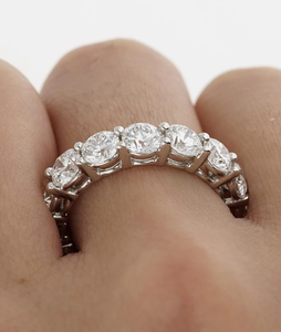 Bague éternelle pour femme en argent sterling 925 plaqué rhodium avec diamant naturel taille émeraude - Product Image 5
