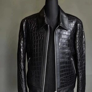 Custom Python Grain <b>Leather</b> <b>Jacket</b> Men Luxury Genuine <b>Leather</b> OEM ODM Factory Sample Service Available Worldwide - Product Image 1