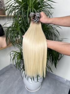 Extensions de cheveux Genius Weft Ombré Blond Platine, lisses comme des baguettes, double épaisseur, cheveux humains vierges vietnamiens - Product Image 3