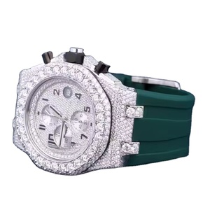 Calidad de exportación de lujo clásico antiguo VVS Moissanite reloj hecho a mano de cuarzo correa de acero superior banda de acero inoxidable cristal de zafiro - Product Image 4