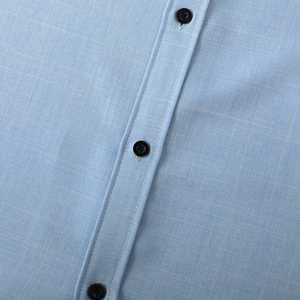 เสื้อเชิ้ตผู้ชายแขนยาวผ้าลินินผสมฝ้ายซาตินเนื้อนุ่มระบายอากาศดี ยับยาก สีพื้น สำหรับฤดูร้อน - Product Image 4