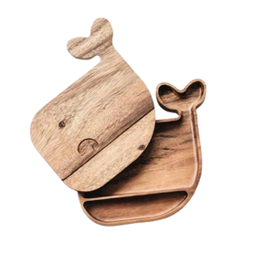 Brown Dolphin Shape Teak Wood Traditional Bento <b>Box</b> <b>Stacked</b> Compartments Freshness Preserving Food Storage Bento <b>Box</b> - Product Image 1