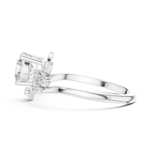 Bague de fiançailles solitaire en argent 925 avec diamant rond, bijou classique en moissanite pour femme - Product Image 2