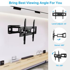 Soporte de Pared para TV con Movimiento Completo, Inclinación y Giro, Compatible con Televisores de 37-70 Pulgadas, VESA hasta 600x400 mm, Soporte de Pared Máximo para Televisores de 37-70 Pulgadas - Product Image 3