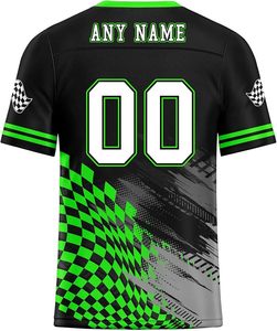 เสื้อแข่งรถแบบกำหนดเอง ลายเปลวไฟและลายตารางหมากรุก แขนสั้น สำหรับมอเตอร์ครอส พาวเวอร์สปอร์ต สำหรับผู้ชาย ผู้หญิง และเยาวชน - Product Image 3