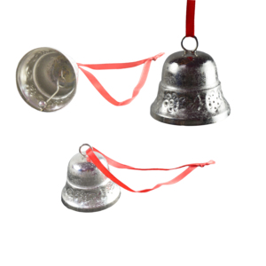 Campana Colgante con Acabado Plateado Brillante, Ideal para Decoración del Hogar y Fiestas, Campana Colgante de Metal Sólido - Product Image 1