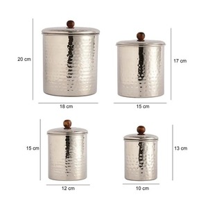 Récipient de stockage alimentaire en acier inoxydable avec couvercle en bois, hermétique, préservation de la fraîcheur, fabrication artisanale, utilisation en cuisine - Product Image 6