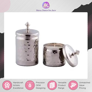 Vendeur de confiance proposant des bougeoirs en laiton antique – Pot vide de forme ronde pour bougies de luxe en cire de soja au prix direct usine - Product Image 3