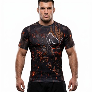 Camiseta Deportiva de Poliéster de Secado Rápido con Estampado por Sublimación para Hombre, Talla Adulto, Manga Corta, para Lucha, Kickboxing, Ji Rash Guard - Product Image 1