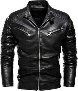 New Design Men's Wool Motorcycle <b>Jacket</b> Slim Fit Other Collar Quick Dry Breathable Winter Style Moto <b>Biker</b> <b>Jacket</b> - Product Image 4