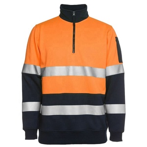 Sudadera de Trabajo de Alta Visibilidad con Cierre de 1/4, Cinta Reflectante, Uniforme de Alta Visibilidad - Product Image 1