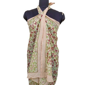 Women's Adult <b>Floral</b> Cotton Sarong Wrap Lightweight Summer Beach <b>Scarf</b> with Quick Dry & Breathable Features for Daily Wear - Product Image 2