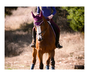 Voile anti-mouches pour cheval en coton tricoté respirant de haute qualité avec oreilles, bonnet de tête pour cheval au crochet - Product Image 5