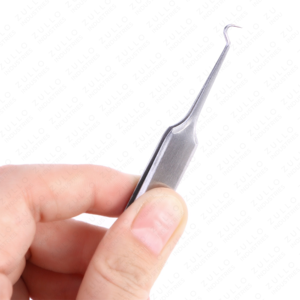 Professional Stainless Steel Eyelash Tweezers & Acne Extractor <b>Tool</b> Polished Finish for Makeup and Face Care - Product Image 3