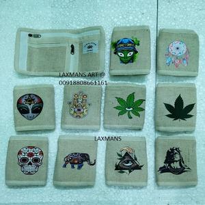 กระเป๋าและกระเป๋าสตางค์ผ้าฝ้ายปักป่านสไตล์ฮิปปี้โบฮีเมียนสไตล์เนปาลมีซิป - Product Image 1