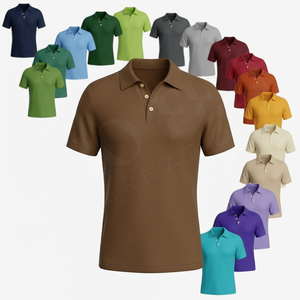 Polo en coton élégant à manches courtes, personnalisable (marque privée), décontracté et confortable, haut de gamme, vêtement de mode - Product Image 1