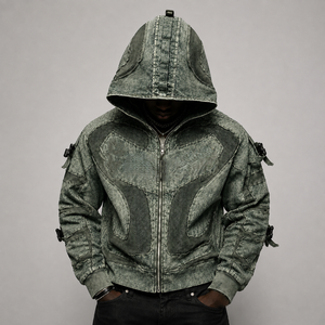 Sudadera con Cremallera Completa para Hombre, Algodón Grueso, Impresión Personalizada, Proveedor de Fábrica para Minoristas de Ropa Urbana en EE. UU. - Product Image 3