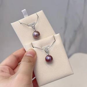 Collar con Colgante de Perla Edison de Agua Dulce en Plata S925, Diseño Simple, Luz Intensa, Microdefectos, Alta Calidad - Product Image 1