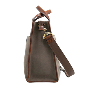 15 inch <b>Canvas</b> with leather trims <b>Tote</b> bag - Product Image 4