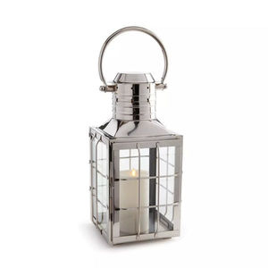 Farol de Metal Chapado en Oro para Velas, con Vidrio en el Interior, para Iluminación Interior y Exterior del Hogar, Faroles Decorativos - Product Image 4