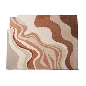 Tapis épais personnalisable de haute qualité, moderne, abstrait, en laine de Nouvelle-Zélande, fait main, à poils longs, en latex, anti-taches et anti-chute de poils, style Puerto Rust - Product Image 1