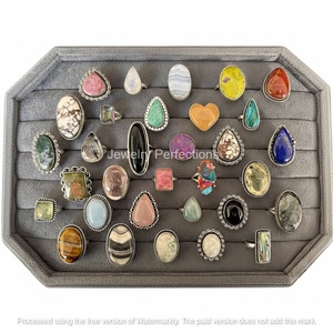 Best Quality Natural Mix Gemstones <b>Rings</b> Sterling <b>Silver</b> Plated <b>Rings</b> Wholesale Brass Gemstone Fashion <b>Ring</b> Waterproof - Product Image 2
